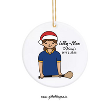 Load image into Gallery viewer, Camogie Player Decoration with Santa Hat / Plain Jersey
