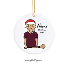 Load image into Gallery viewer, Camogie Player Decoration with Santa Hat / Plain Jersey