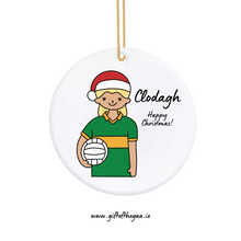Load image into Gallery viewer, Ladies Footballer with Santa Hat / Band Jersey