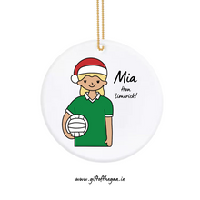 Load image into Gallery viewer, Ladies Footballer with Santa Hat / Plain Jersey