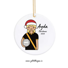 Load image into Gallery viewer, Ladies Footballer with Santa Hat / Sash Jersey