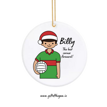 Load image into Gallery viewer, Footballer Decoration with Santa Hat / Band Jersey