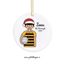 Load image into Gallery viewer, Footballer Decoration with Santa Hat / Horizontal Stripe Jersey