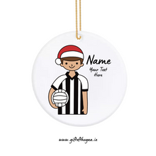 Load image into Gallery viewer, Footballer Decoration with Santa Hat / Vertical Stripe Jersey
