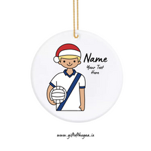 Load image into Gallery viewer, Footballer Decoration with Santa Hat / Sash Jersey