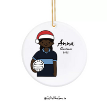 Load image into Gallery viewer, Ladies Footballer with Santa Hat / Band Jersey