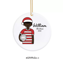 Load image into Gallery viewer, Footballer Decoration with Santa Hat / Horizontal Stripe Jersey