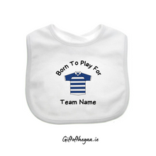 Load image into Gallery viewer, NEW! Personalised GAA Baby Bib / Horizontal Stripe Jersey
