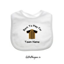 Load image into Gallery viewer, NEW! Personalised GAA Baby Bib / Vertical Stripe Jersey
