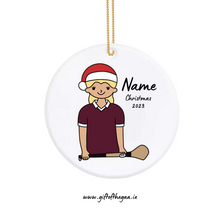 Load image into Gallery viewer, Camogie Player Decoration with Santa Hat / Plain Jersey
