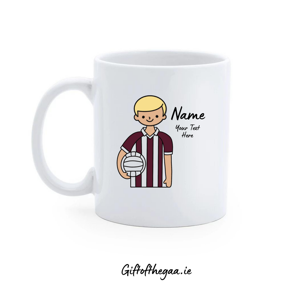 Footballer Mug / Vertical Stripe Jersey