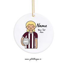 Load image into Gallery viewer, Ladies Footballer Decoration / Vertical Stripe Jersey
