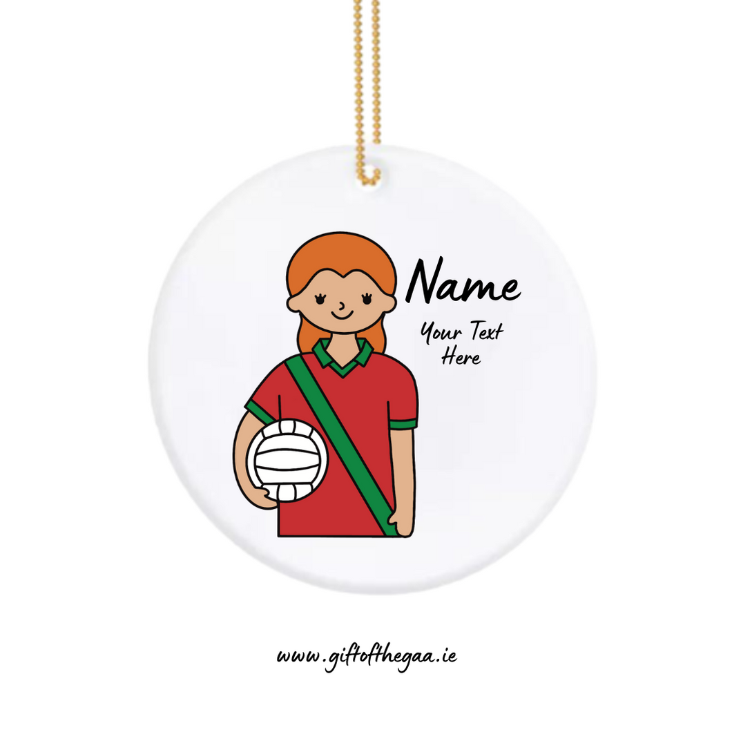 Ladies Footballer Decoration / Sash Jersey