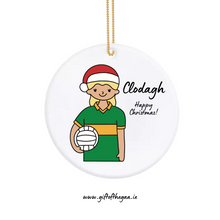 Load image into Gallery viewer, Ladies Footballer with Santa Hat / Band Jersey
