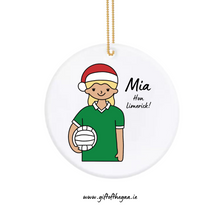 Load image into Gallery viewer, Ladies Footballer with Santa Hat / Plain Jersey
