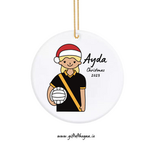 Load image into Gallery viewer, Ladies Footballer with Santa Hat / Sash Jersey
