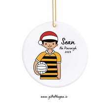 Load image into Gallery viewer, Footballer Decoration with Santa Hat / Horizontal Stripe Jersey
