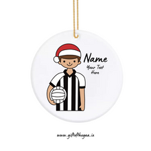 Load image into Gallery viewer, Footballer Decoration with Santa Hat / Vertical Stripe Jersey
