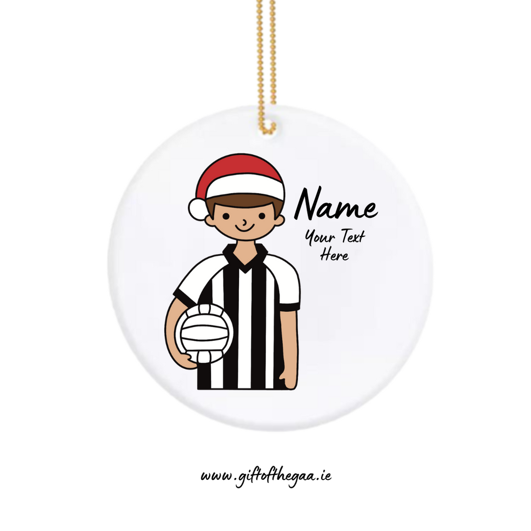 Footballer Decoration with Santa Hat / Vertical Stripe Jersey