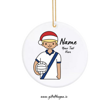 Load image into Gallery viewer, Footballer Decoration with Santa Hat / Sash Jersey
