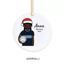 Load image into Gallery viewer, Ladies Footballer with Santa Hat / Band Jersey
