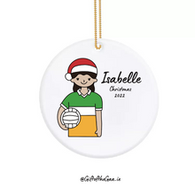 Load image into Gallery viewer, Ladies Footballer with Santa Hat / Band Jersey
